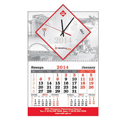 настенные календари 3 в 1 часами, изготовление календарей с логотипом на заказ